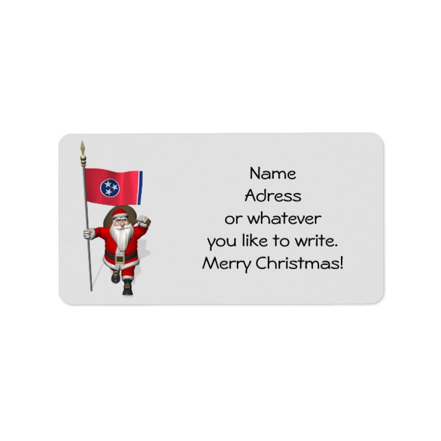 Étiquette Santa Claus with Ensign of Tennessee (Devant)