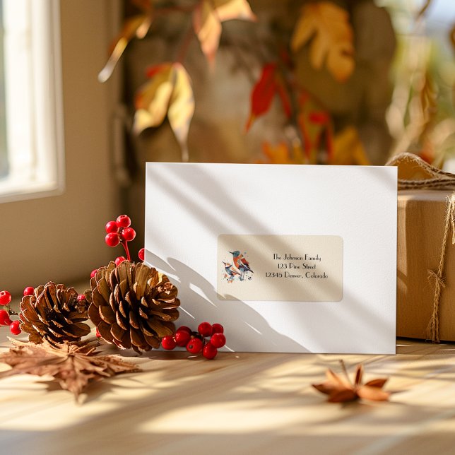 Étiquette Scandi Aviary Duet, personnalisé (Créateur téléchargé)