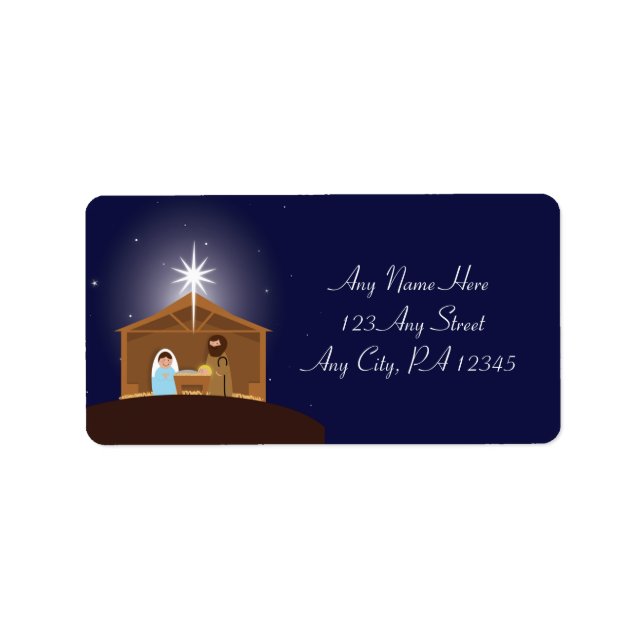 Étiquette Scène de Nativité Classique (Devant)