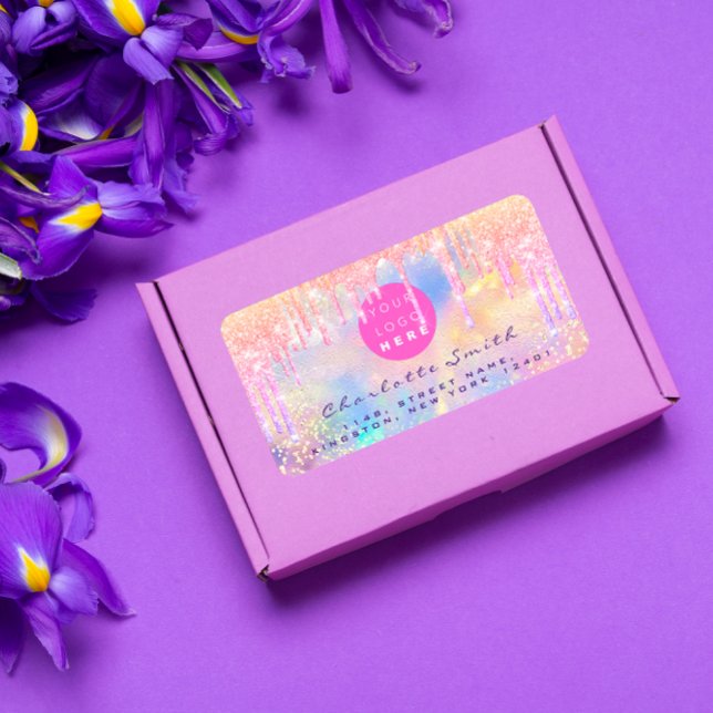 Étiquette scolaire Logo holographique Licorne Bout (Créateur téléchargé)