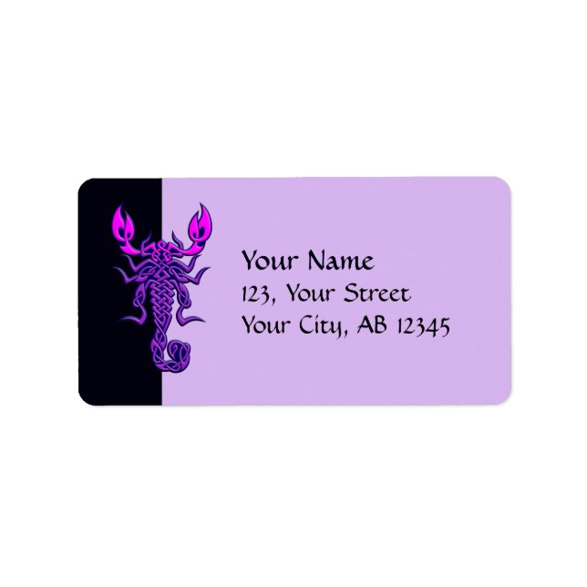 Étiquette Scorpion de noeud céleste pourpre (Devant)