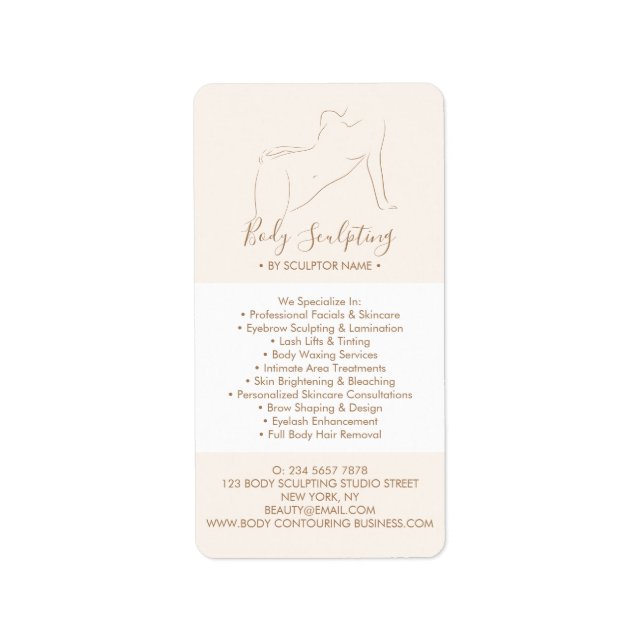 Étiquette Sculpting Elegant Massage Body Contouring Brochure (Devant)