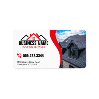 Étiquette Services Professionnels de Toiture Rouge