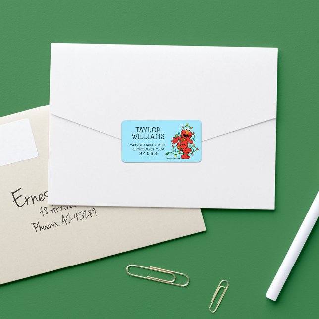 Étiquette Sesame Street | Les lumières de Noël d'Elmo (Label on envelope)