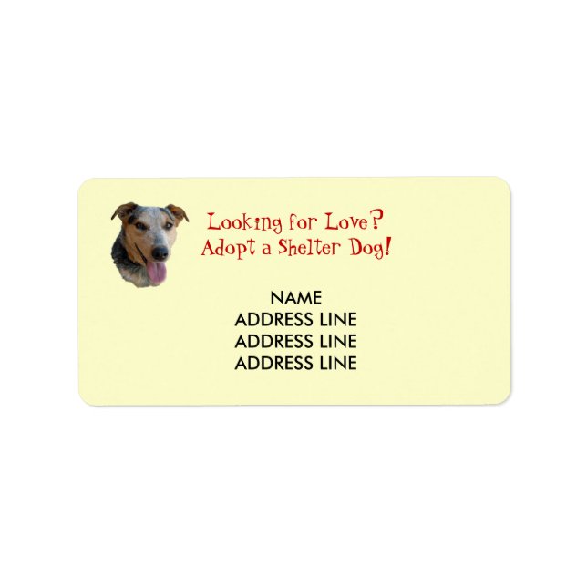 Étiquette Shelter Dog Adoption - Western Return Adresse (Devant)