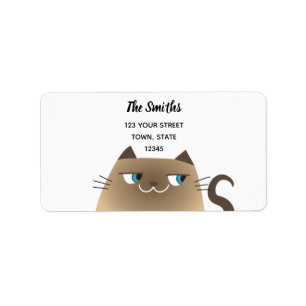 Étiquette Siamese Cat Adresse de retour