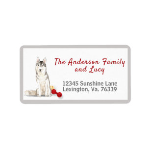 Étiquette Siberian Husky Toys Family Return Adresse