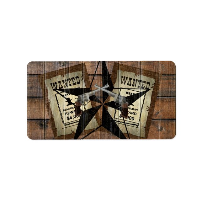 Étiquette SIGNE Recherché Rustique Texas Star Western Double (Devant)