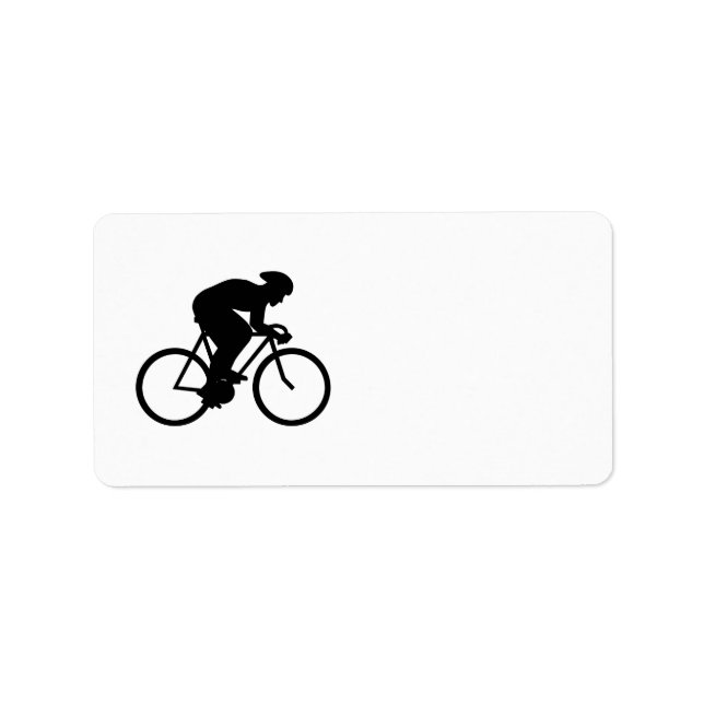 Étiquette Silhouette cycliste. (Devant)