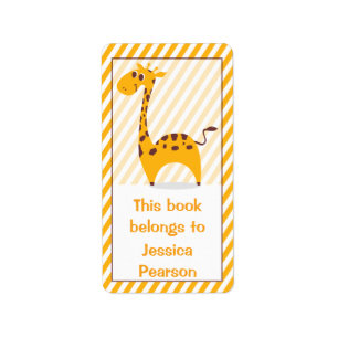Étiquette Silly Ce Livre Appartient À Giraffe Bookplate