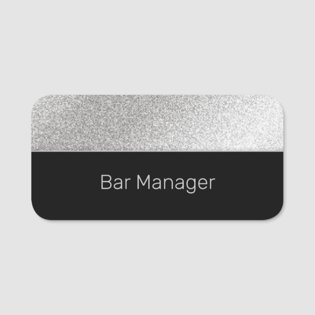 Étiquette Silver et Black 3 Nom de l'employé de l' (Devant)