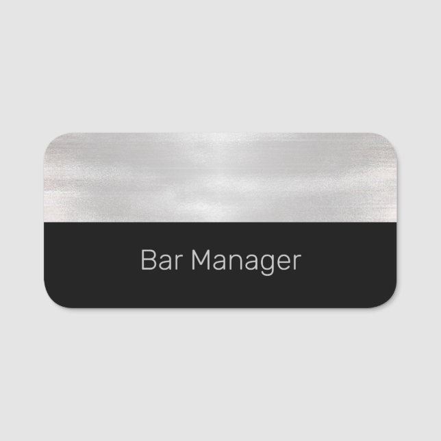 Étiquette Silver et Black 4 Nom de l'employé de l' (Devant)