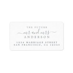 Étiquette Silver Script Future M. Mme Adresse de retour