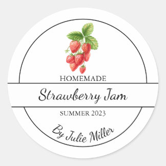 Étiquette simple à la confiture de fraises maison