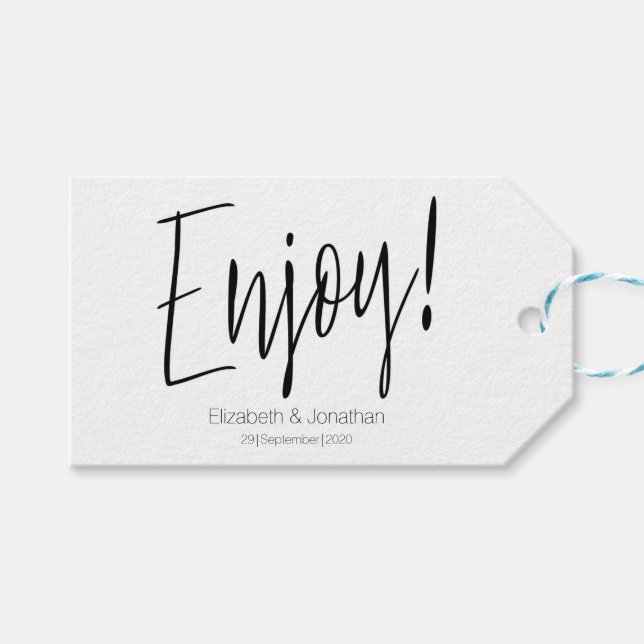 Étiquette Simple Calligraphie Mariage Favor (Devant (Horizontal))