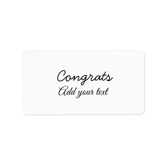 Étiquette Simple congratulation graduation add your (Devant)