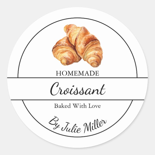 Étiquette simple Croissant fait maison (Devant)