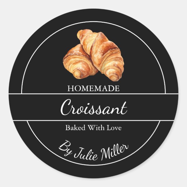 Étiquette simple Croissant fait maison (Devant)