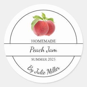 Étiquette simple de confiture de pêche maison