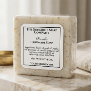 Étiquette simple de cosmétiques au savon blanc et