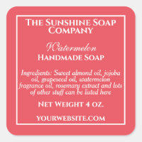 Étiquette simple de savon rose profonde et de cosm