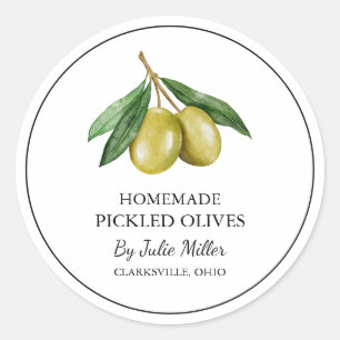 Étiquette simple en olive cuite maison