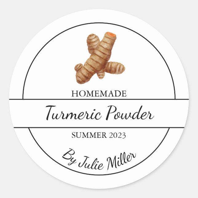 Étiquette simple en poudre Turmeric fait maison (Devant)