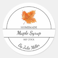 Étiquette simple en sirop d'érable maison