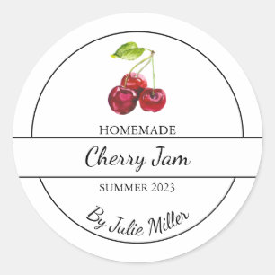 Étiquette simple maison de confiture de cerisier