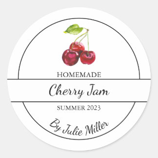Étiquette simple maison de confiture de cerisier