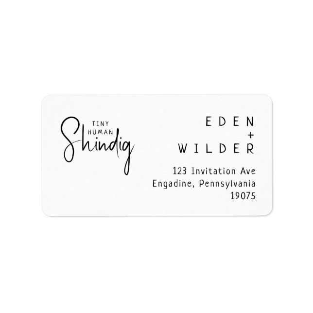 Étiquette Simple minuscule Human Shindig RSVP Adresse de ret (Devant)