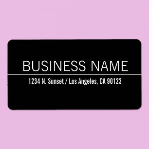 Étiquette Simple Modern Black White Business Adresse de reto