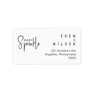 Étiquette Simple moderne Baby Sprinkle RSVP Adresse de retou