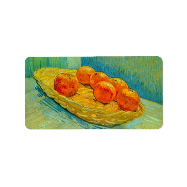 Étiquette Six Oranges par Vincent van Gogh (Devant)