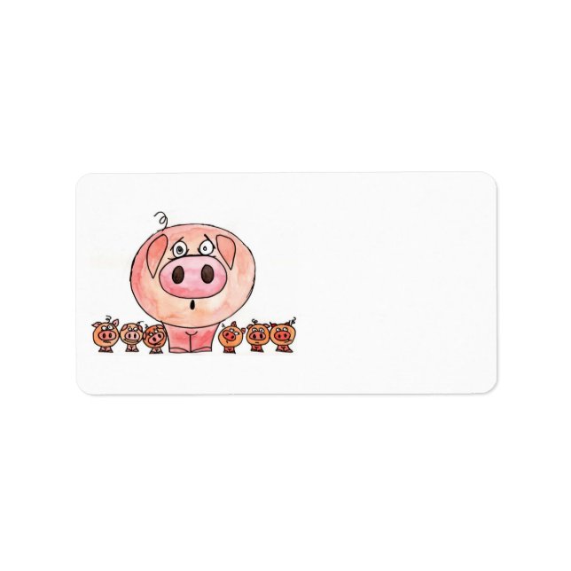 Étiquette Six petits cochons (Devant)