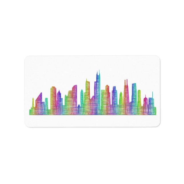 Étiquette Skyline de Chicago (Devant)