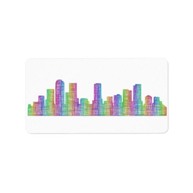 Étiquette Skyline de Denver (Devant)