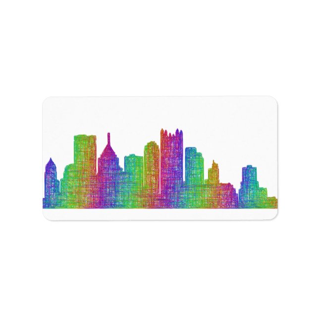 Étiquette Skyline de Pittsburgh (Devant)