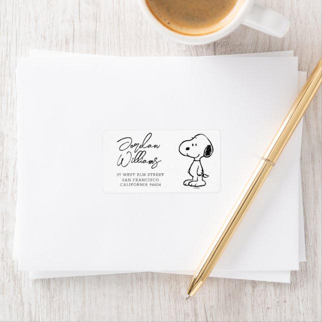 Étiquette Snoopy d'arachides | BABY SHOWER (En situation)