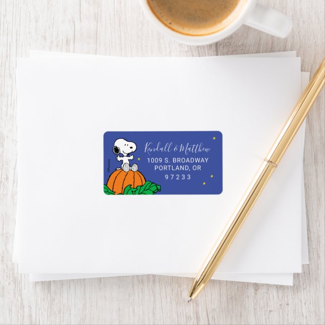 Étiquette Snoopy et Baby shower Citrouille (En situation)