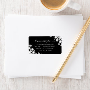 Étiquette Snowflakes Love Peace Joy Kisses Mariage Adresse