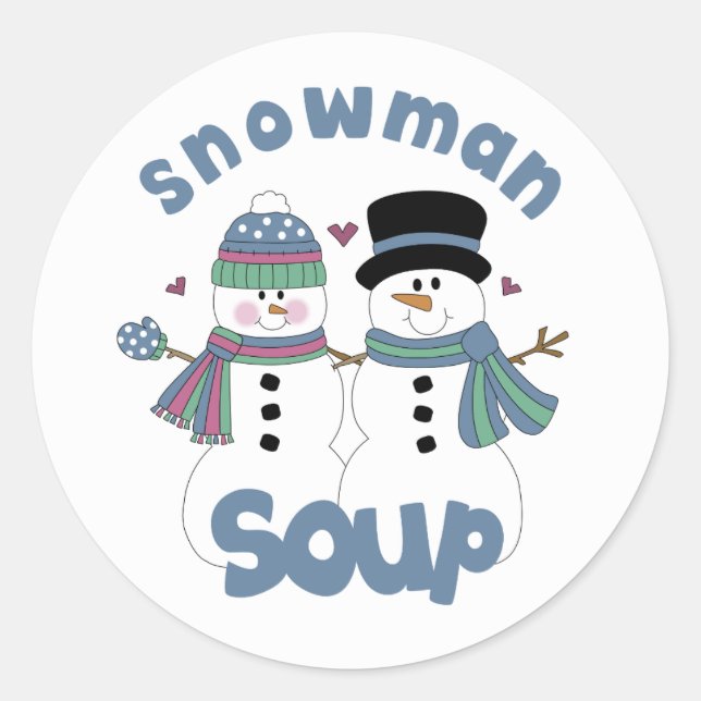 Étiquette Soupe Snowman (Devant)