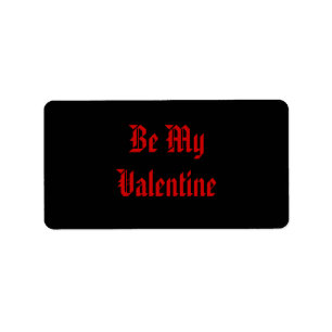 Étiquette Soyez mon Valentine. Jour de Valentines. Noir