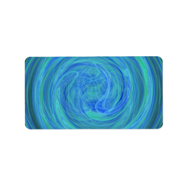 Étiquette Spirale Abstraite fractale brillante de la sphère  (Devant)