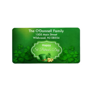 Étiquette St. Patrick's Day Top Hat & Coins - Personnaliser