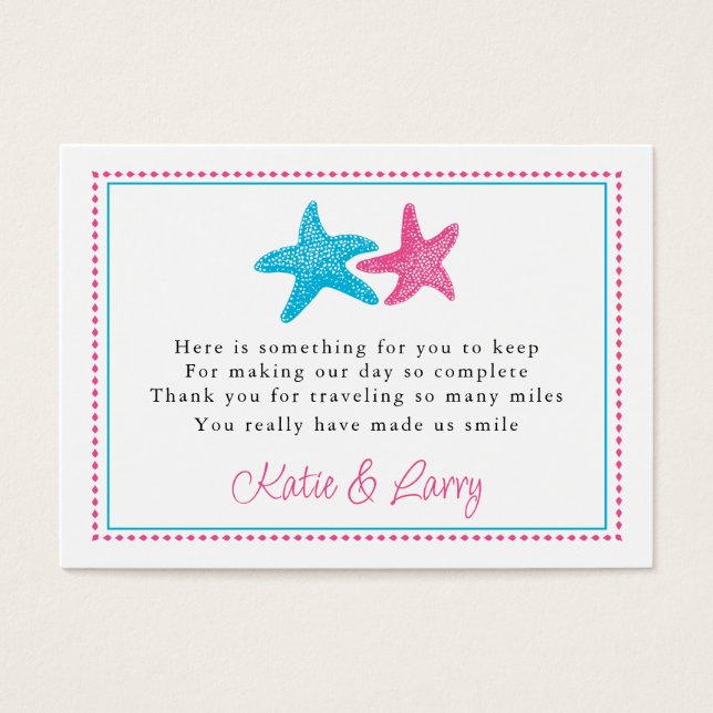 Étiquette Starfish Favor | Faveur de mariage (Devant)