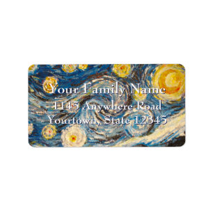 Étiquette Starry Night repeindre après Vincent Van Gogh