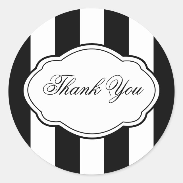 Étiquette Sticker noir et blanc personnalisable (Devant)