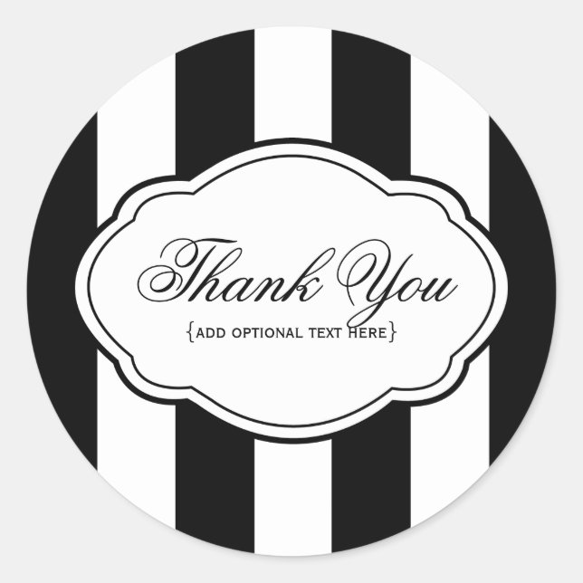 Étiquette Sticker noir et blanc personnalisable (Devant)