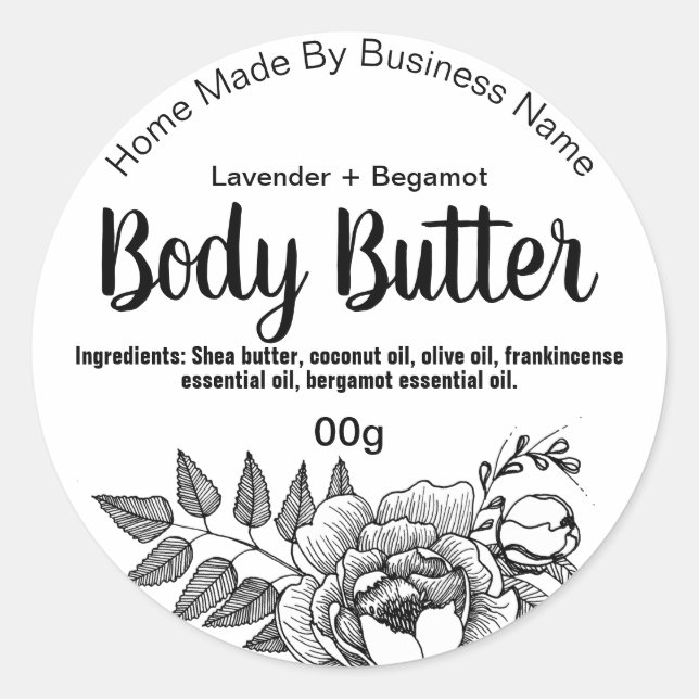 Étiquette Sticker Pour Beurre Corps Maison (Devant)